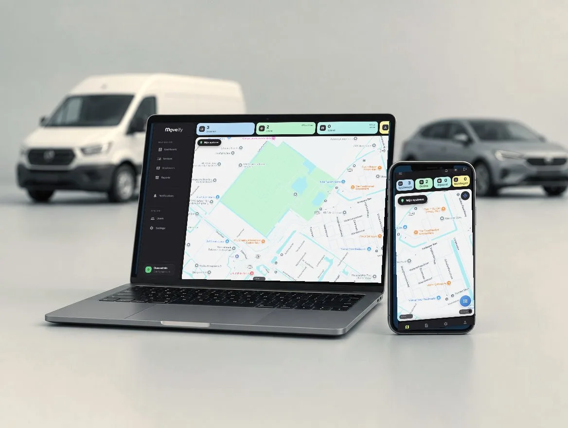 Het Moveify-portaal op telefoon en laptop